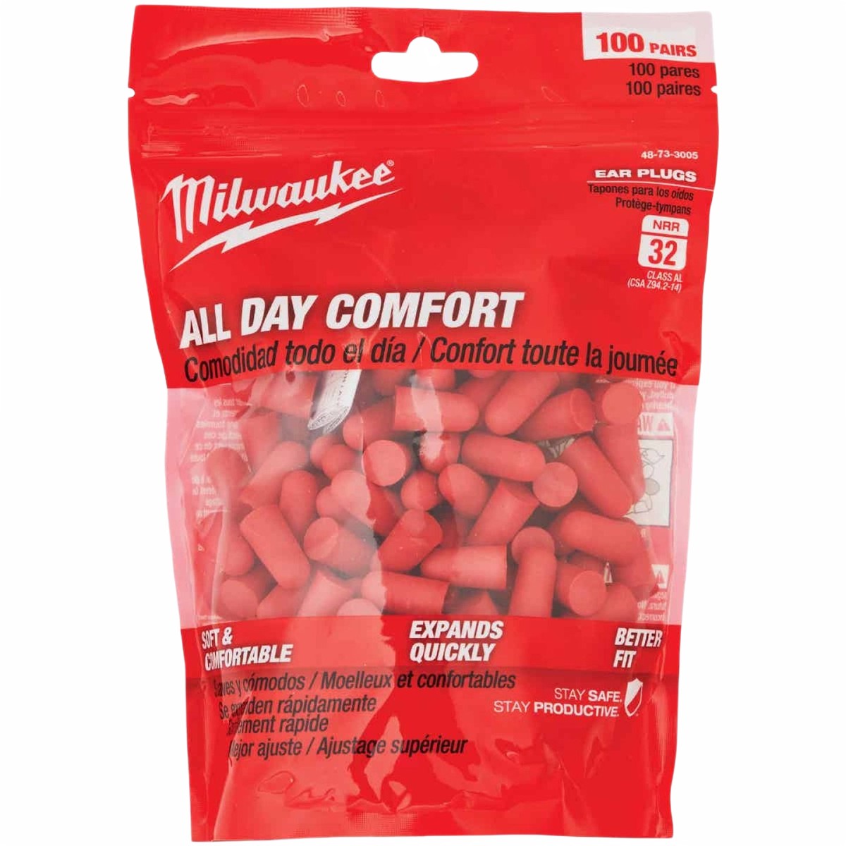 Milwaukee Foam Ear Plugs 100-Pack