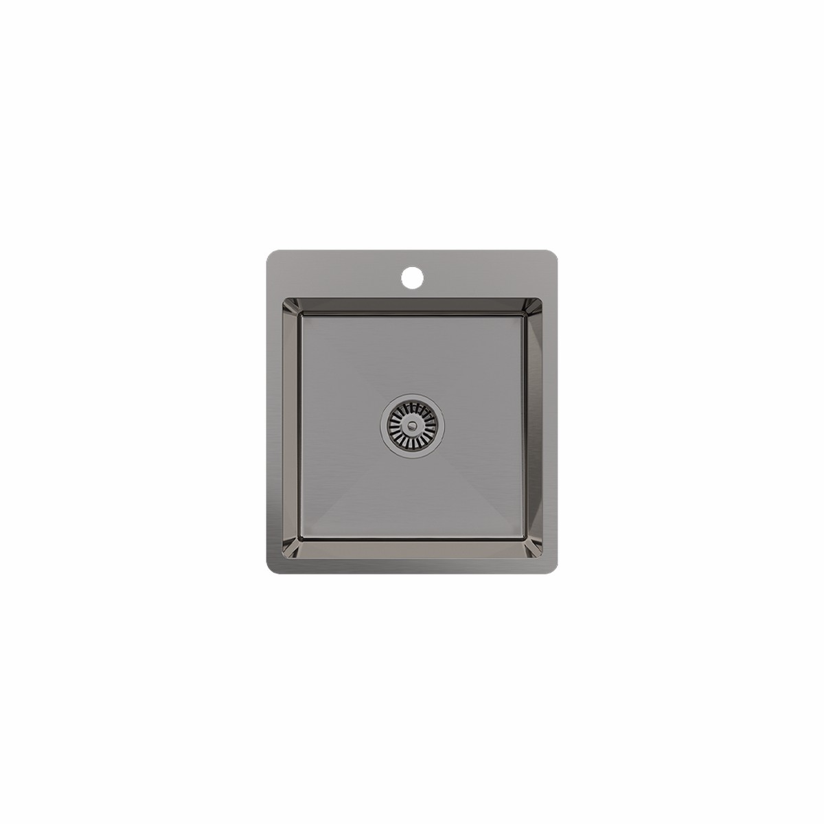Alma Kayla 450x500 Single Bowl Tap Landing Sink Brushed Gunmetal