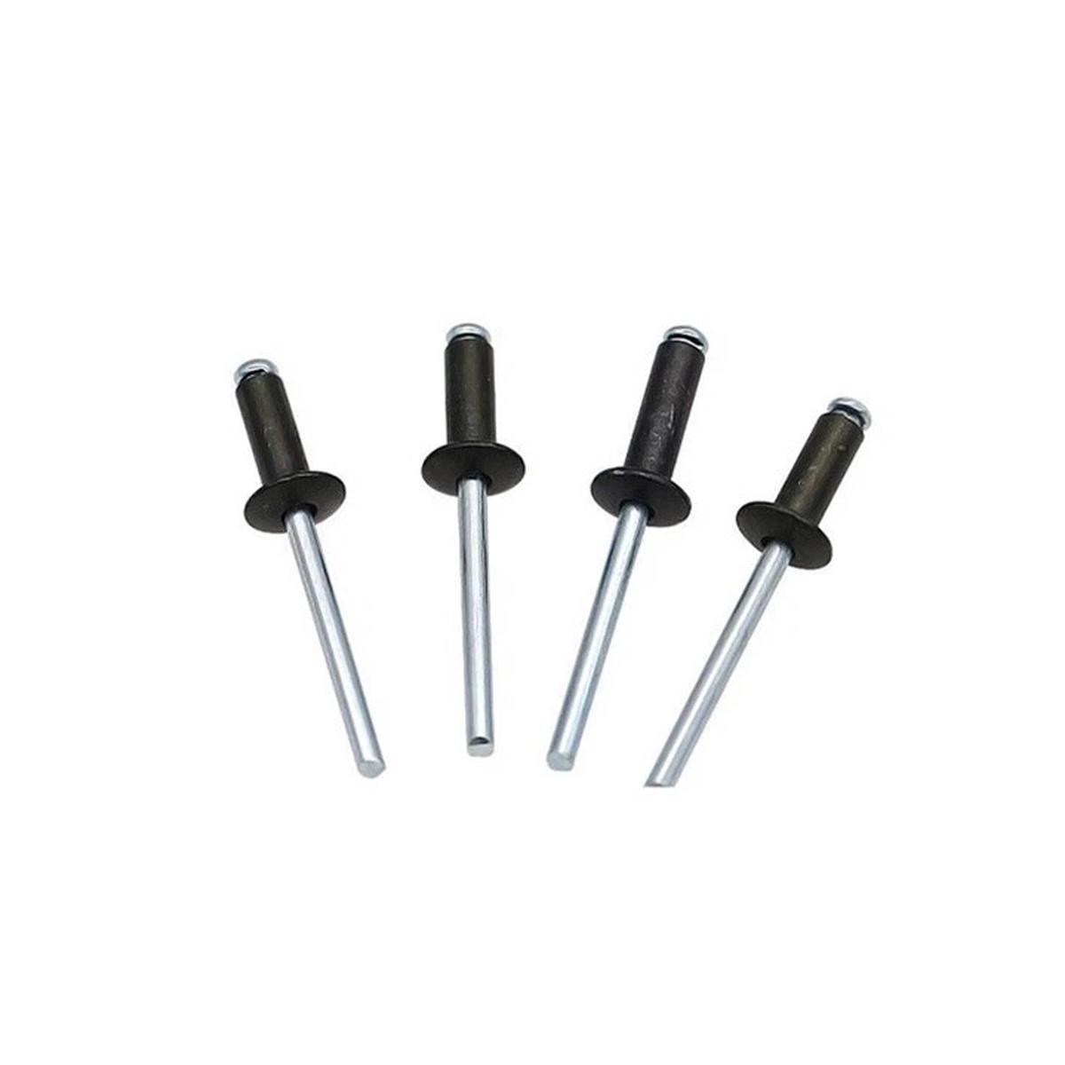 ABA44 1/8" Open End Dome Head Blind Rivet - Aluminum/Aluminum - Black Paint - 0.188" to .250" Grip Range