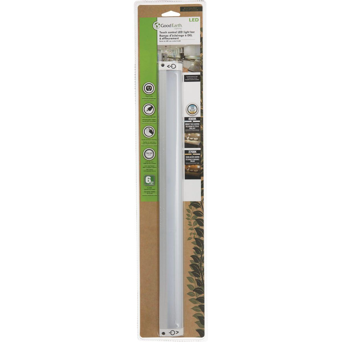 Good Earth Lighting 24 In Plug-In White LED High Lumen Under Cabinet Linking Bar