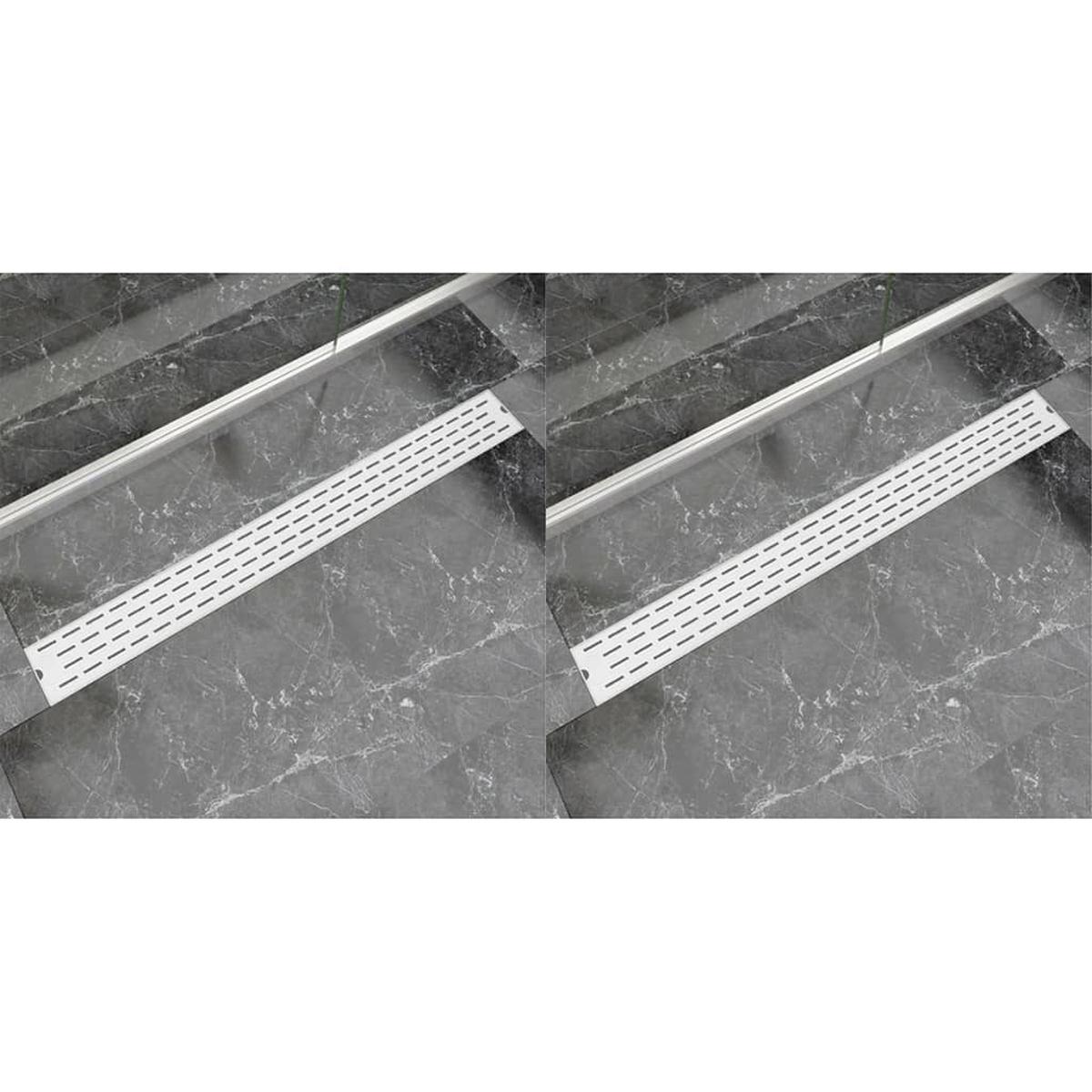 Berkfield Linear Shower Drain 2 pcs Line 1030x140 mm Stainless Steel