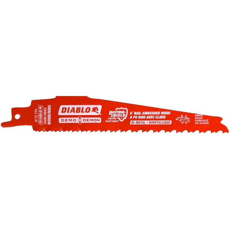 6" 6/12 Tooth Bi-Metal Wood/Demolition Reciprocating Saw Blade