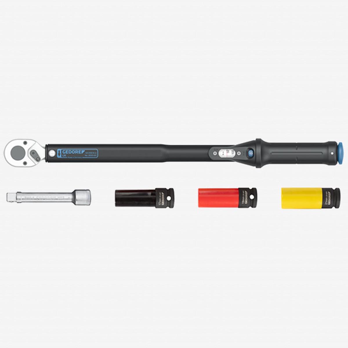 Gedore 3550-UK-LS4 TORCOFLEX UK 1/2" Drive Torque Wrench Set with Sockets, 40 - 200 Nm, 5 Pieces