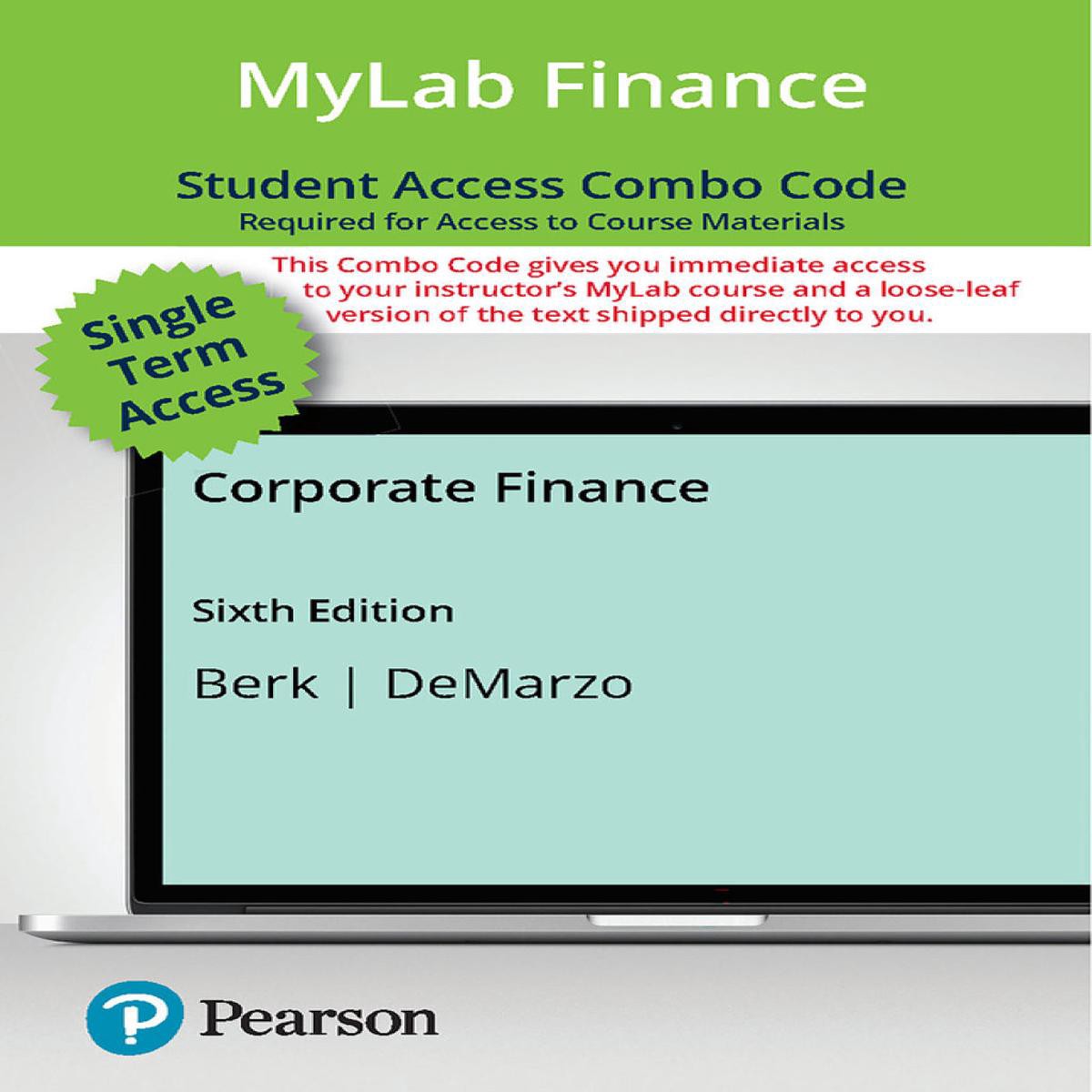 MyLab Corporate Finance with Pearson eText Print Combo Access Code