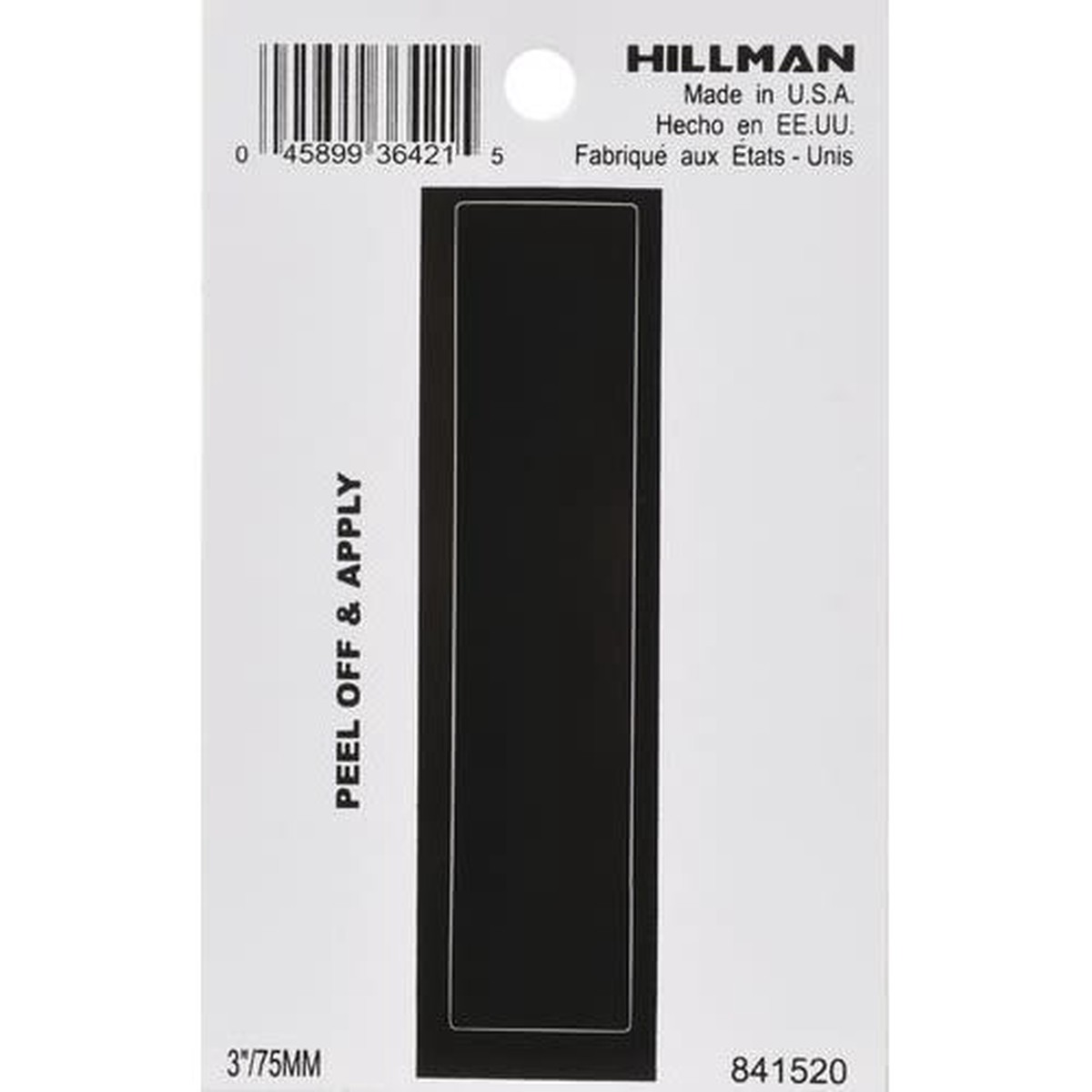 Hillman 3 in Black Vinyl Die Cut Peel Off Sticker Letter I