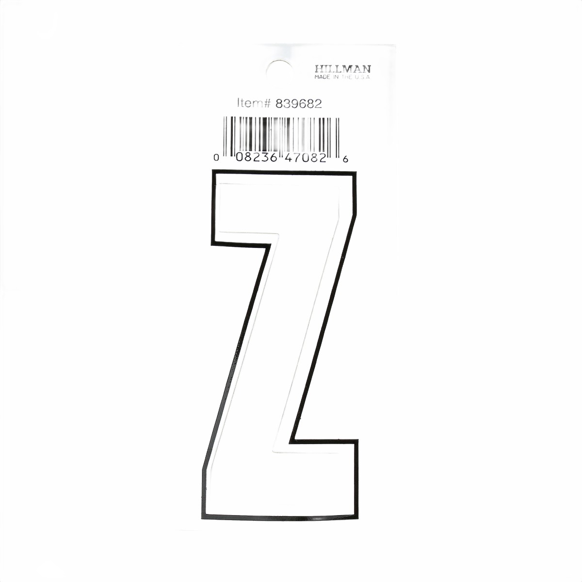 Hillman 3 in. White Matte Die Cut Vinyl Sticker Thin Letter Z