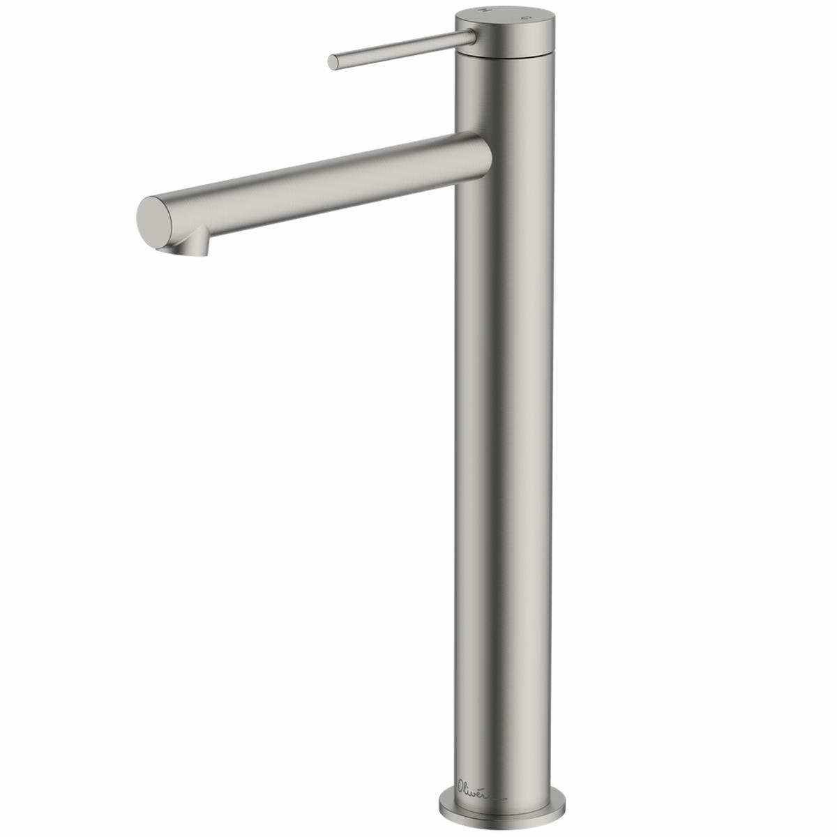 Oliveri Venice Straight Tower Basin Mixer Brushed Nickel Lead Free