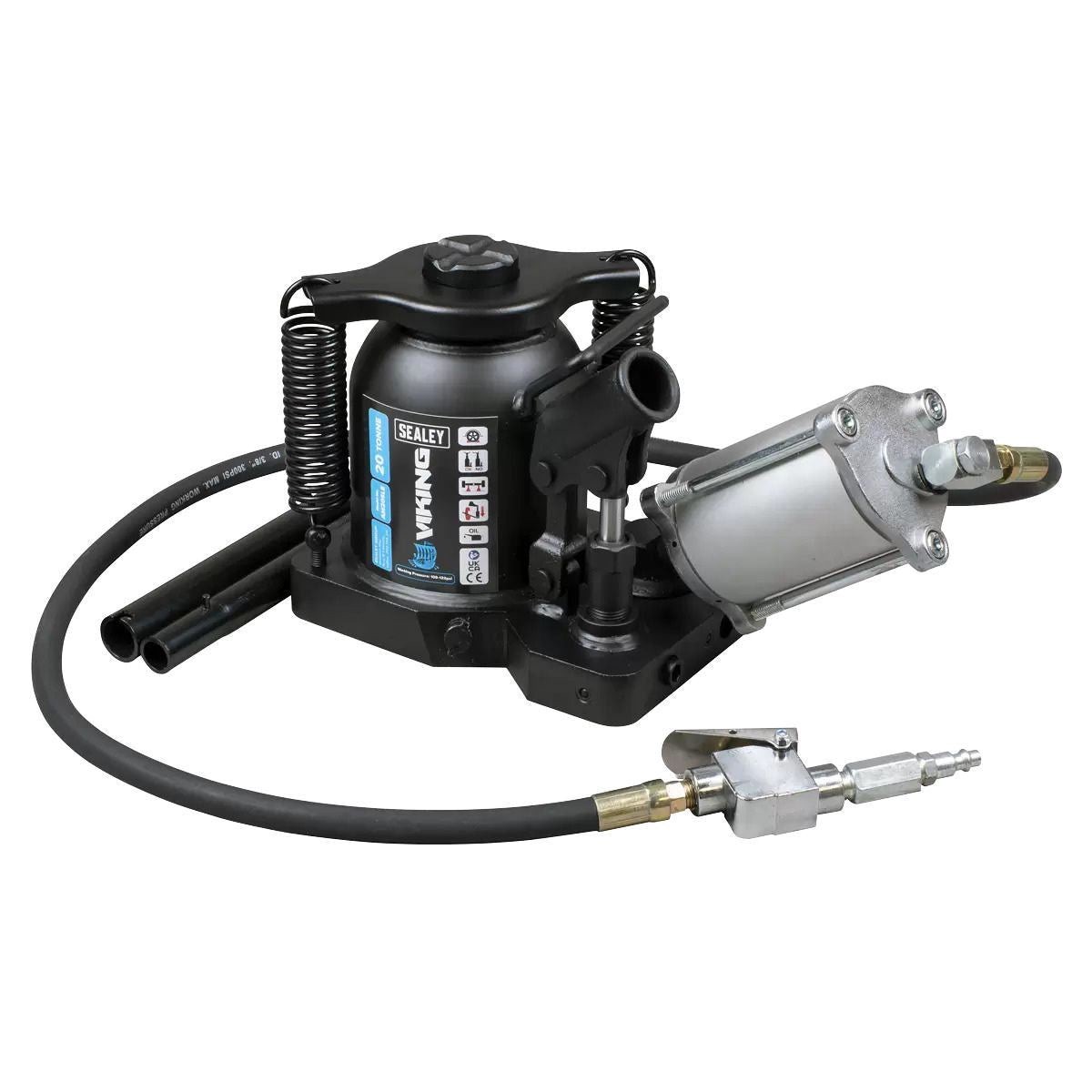 Sealey AM20SLE Viking 20 Tonne Manual/Air Hydraulic Bottle Jack Heavy Duty Lifting Power