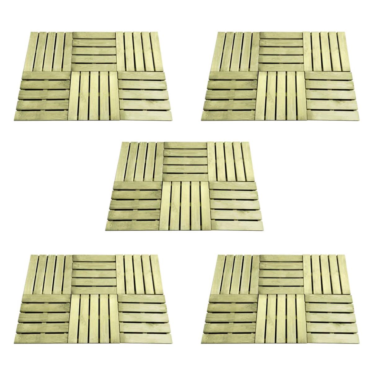 Berkfield 30 pcs Decking Tiles 50x50 cm Wood Green