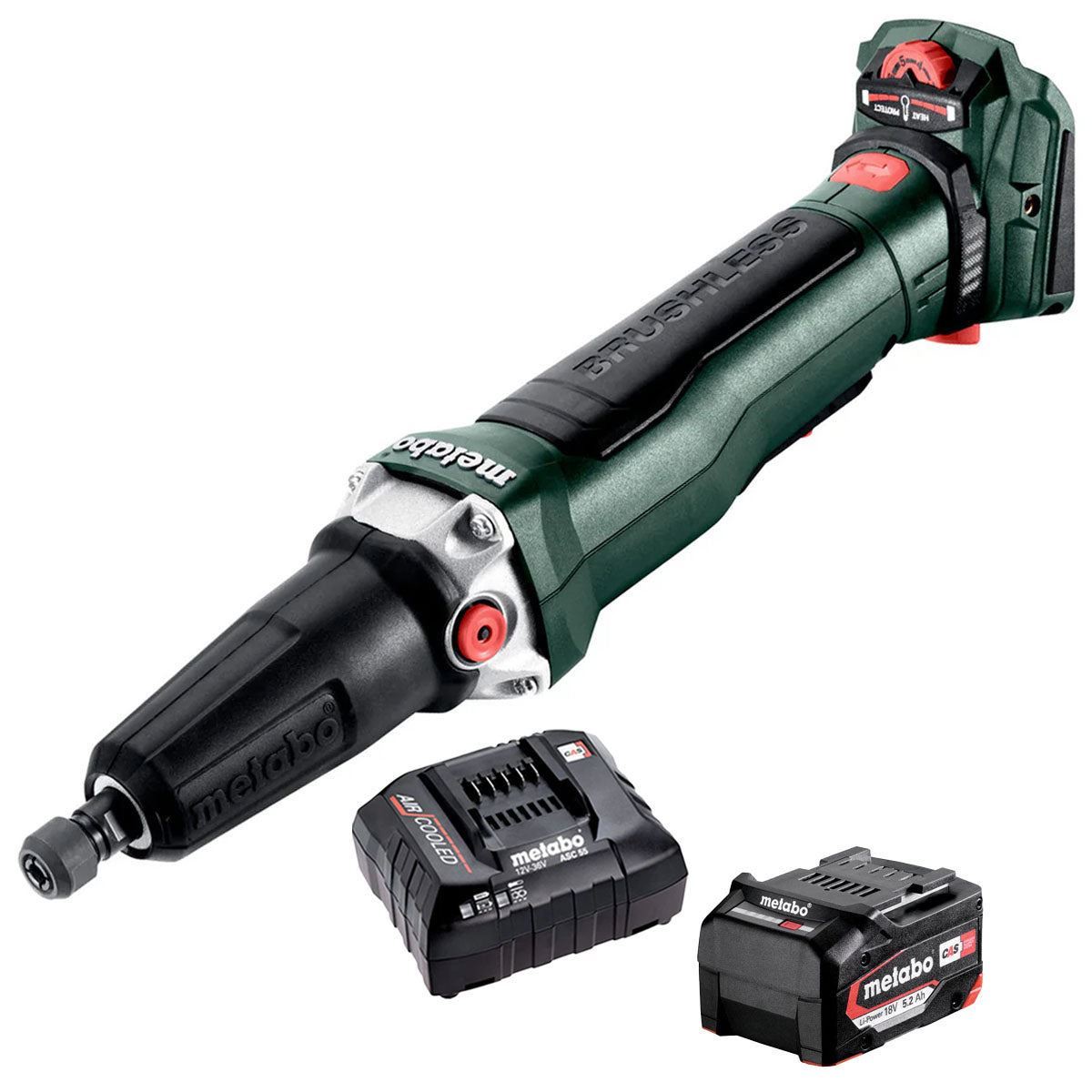 Metabo GVPB 18 LTX BL 11-28 18V Brushless Die Grinder with 1 x 5.2Ah Battery & Charger