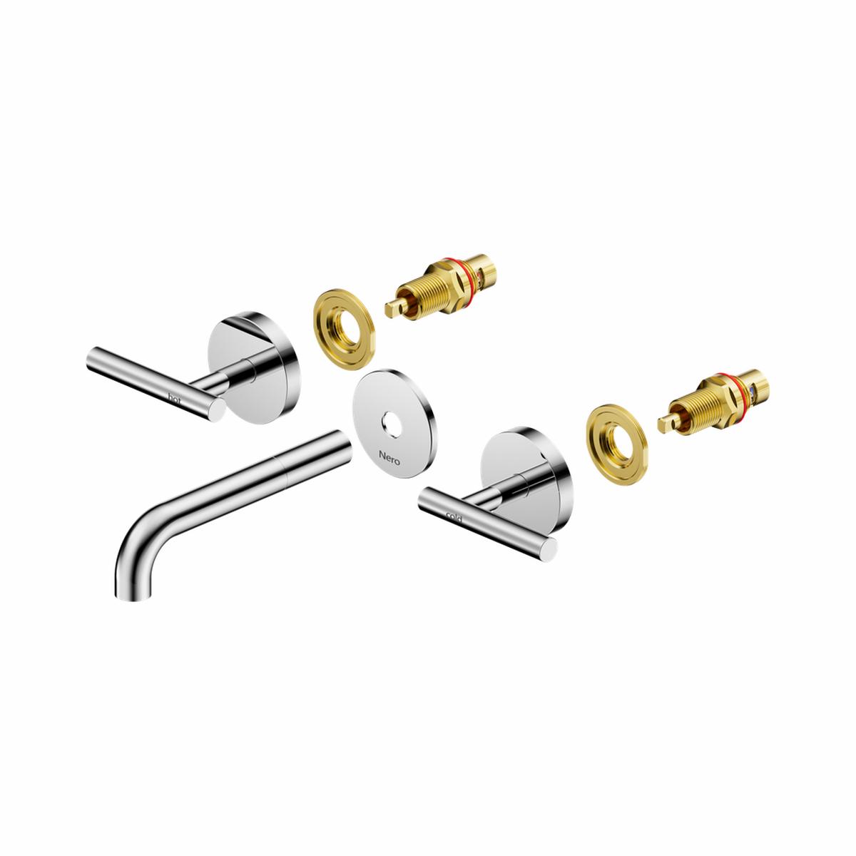 Nero Mecca Lever Wall Basin/Bath Set 160mm Spout (Trim Kit Only) Chrome