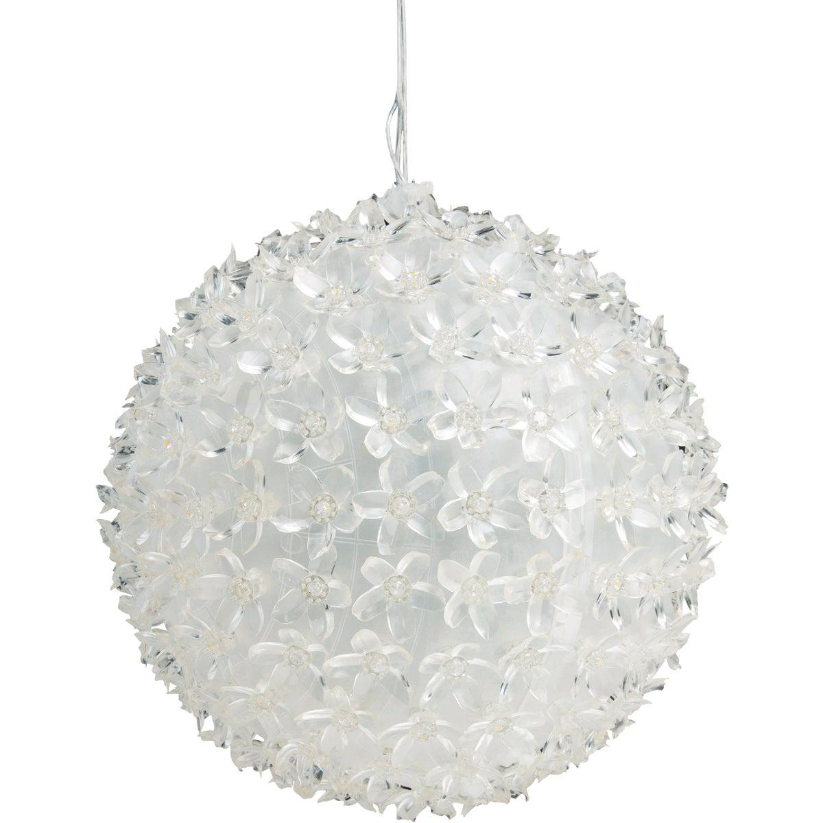Alpine 8 In Green 038 Red LED Sphere Christmas Ornament