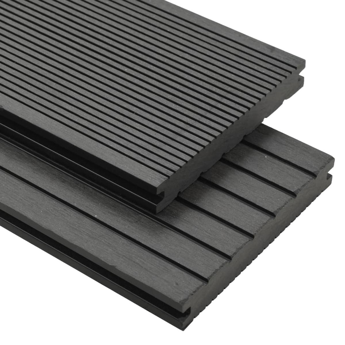 Berkfield WPC Solid Decking Boards with Accessories 10 m__ 2.2 m Grey