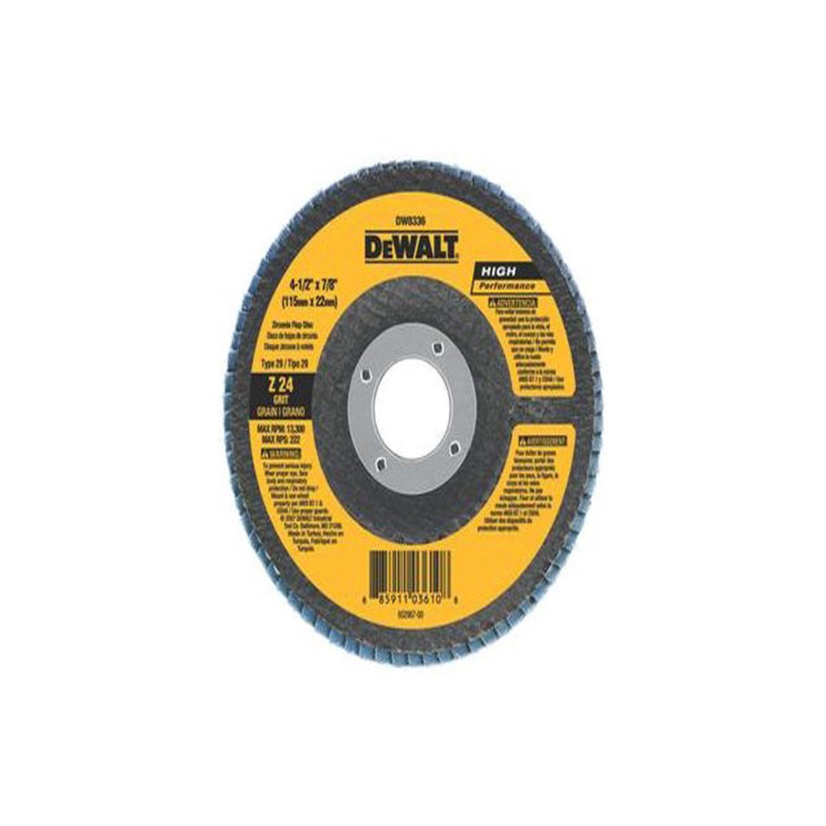 DEWALT DW8317-5-Inch By 7/8-Inch 60 Grit Zirconia Angle Grinder Flap Disc