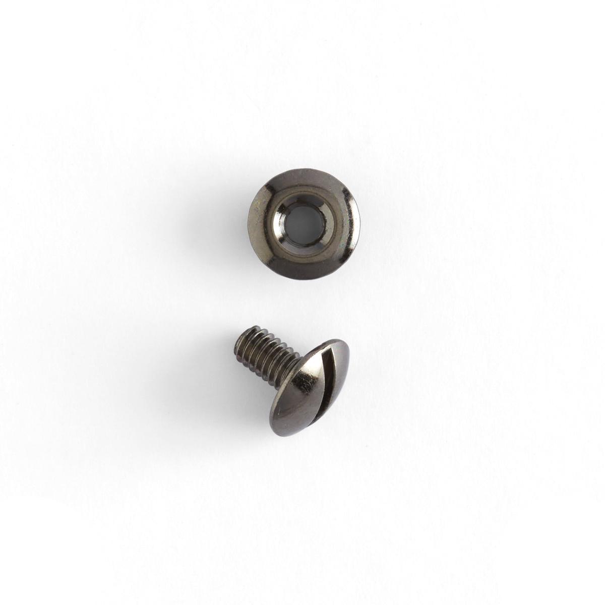 Open Back Screw Posts - Dark Gunmetal | 1/8" (3 mm) | 100 pack