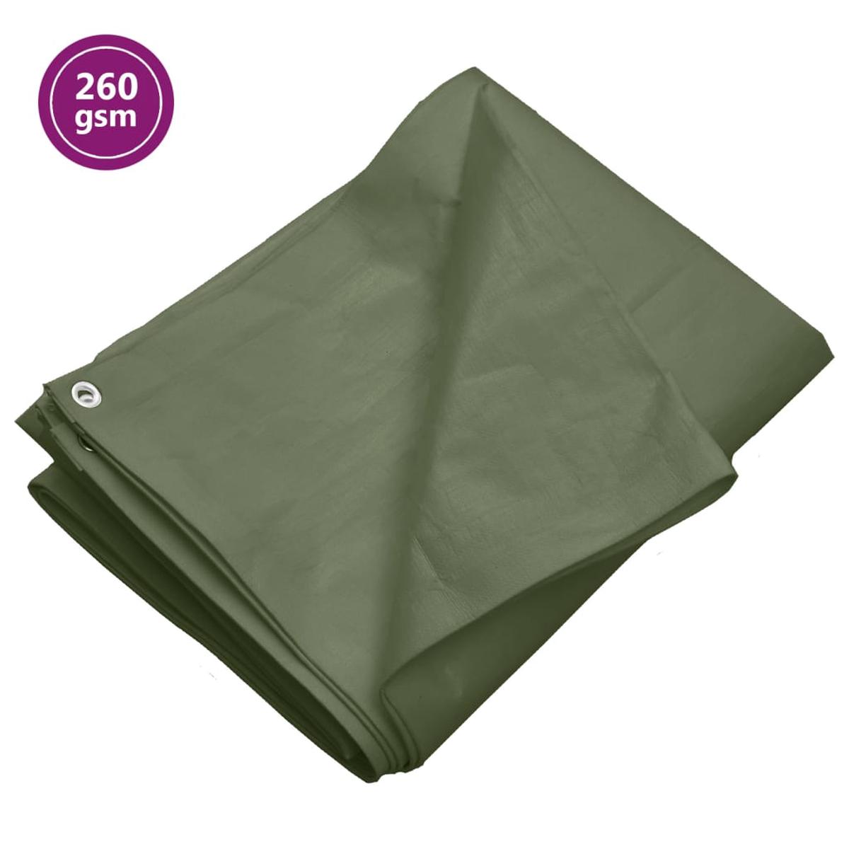 Berkfield Tarpaulin 260 g/m__ 6x12 m Green HDPE