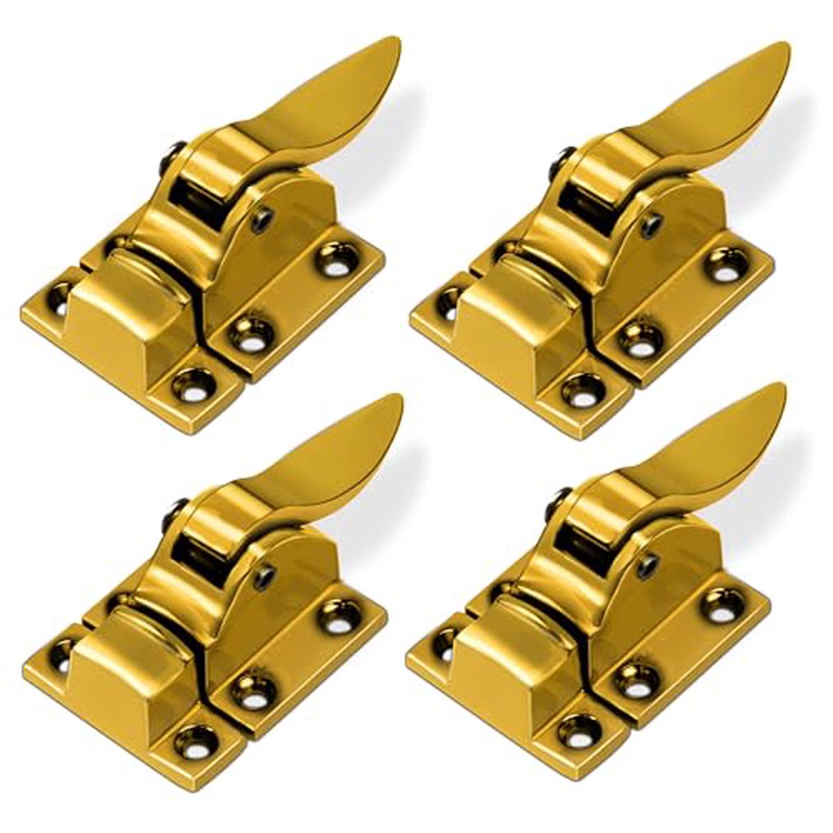 Plantex Cabinet Latch Heavy-Duty Hatch Case Bolt for Storage Units, Toolboxes, Kitchen Cabinets & Cupboards - Pack of 4 (Gold)