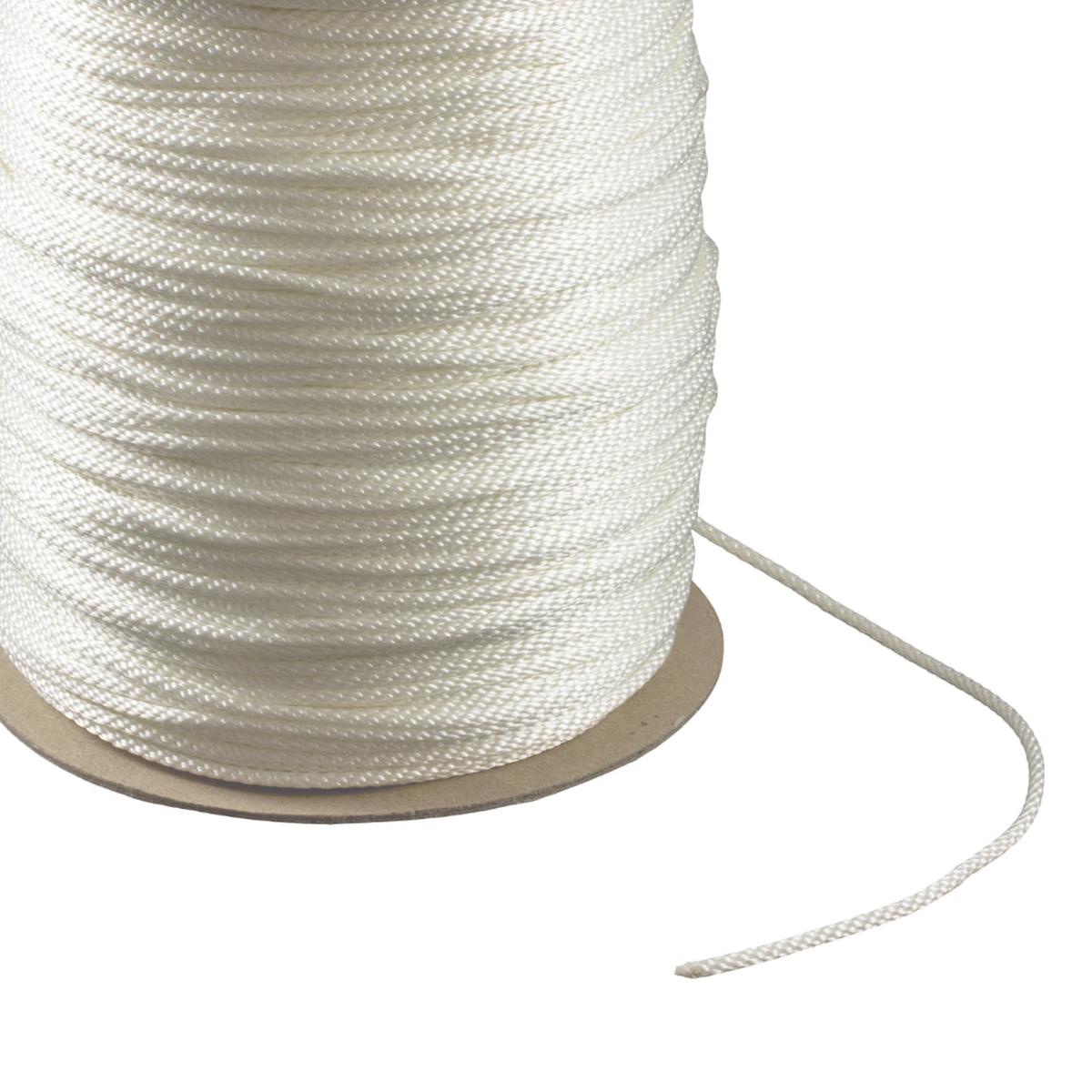 3/16" (#6) White Nylon Diamond Braid Cord