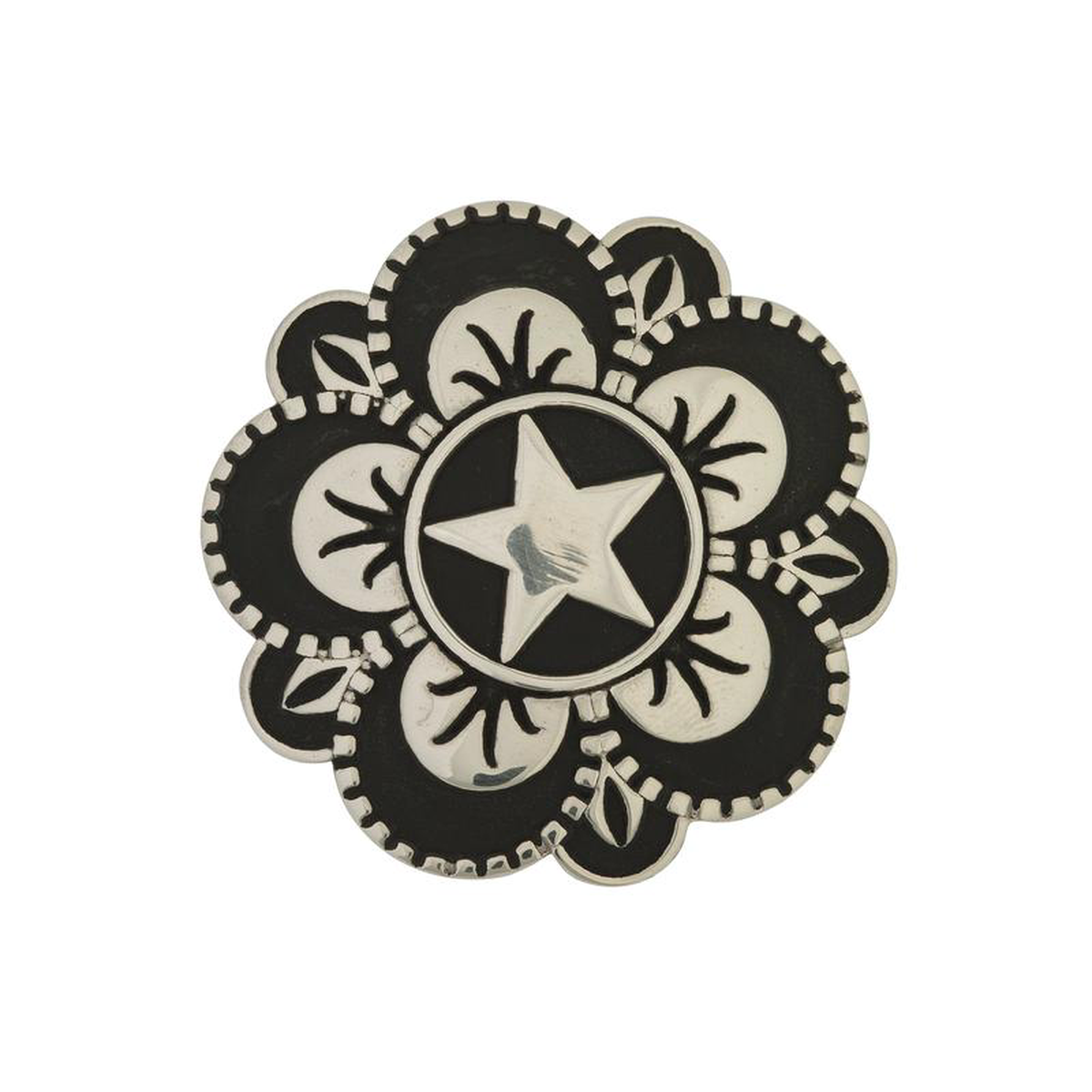 Jeremiah Watt Floral Star Concho 1-128221 with screw