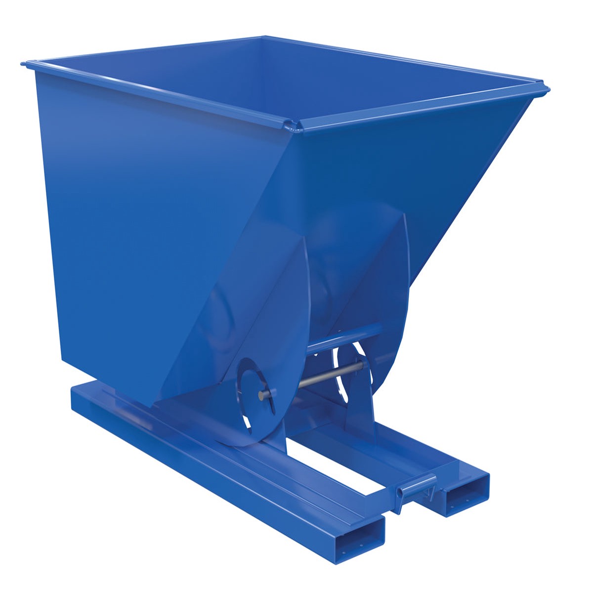 Vestil Heavy-Duty Steel Self-Dumping Hopper - 1 Cubic Yard - 6000 lb Capacity -Manual Release - D-100-HD-NB