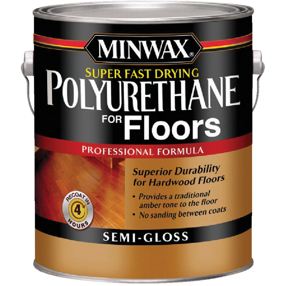 Minwax Semi-Gloss Super Fast-Drying Polyurethane For Floors 1 Gal