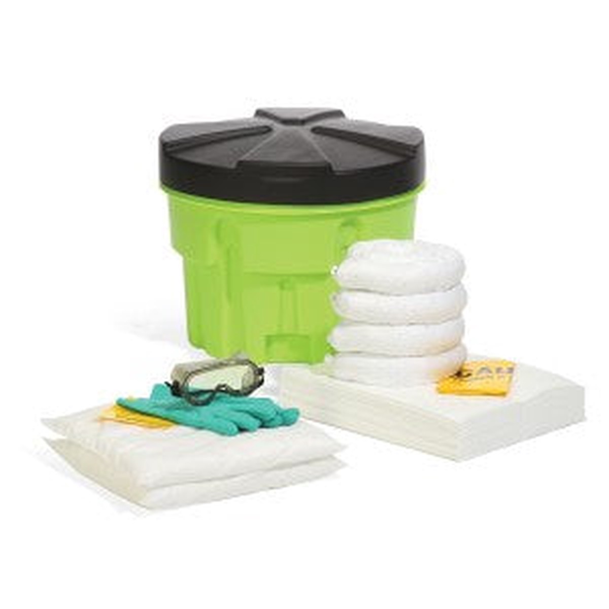 SpillTech SPKO-20-HV Oil-Only 20 Gal Drum Spill Kit Bright Green Polypropylene