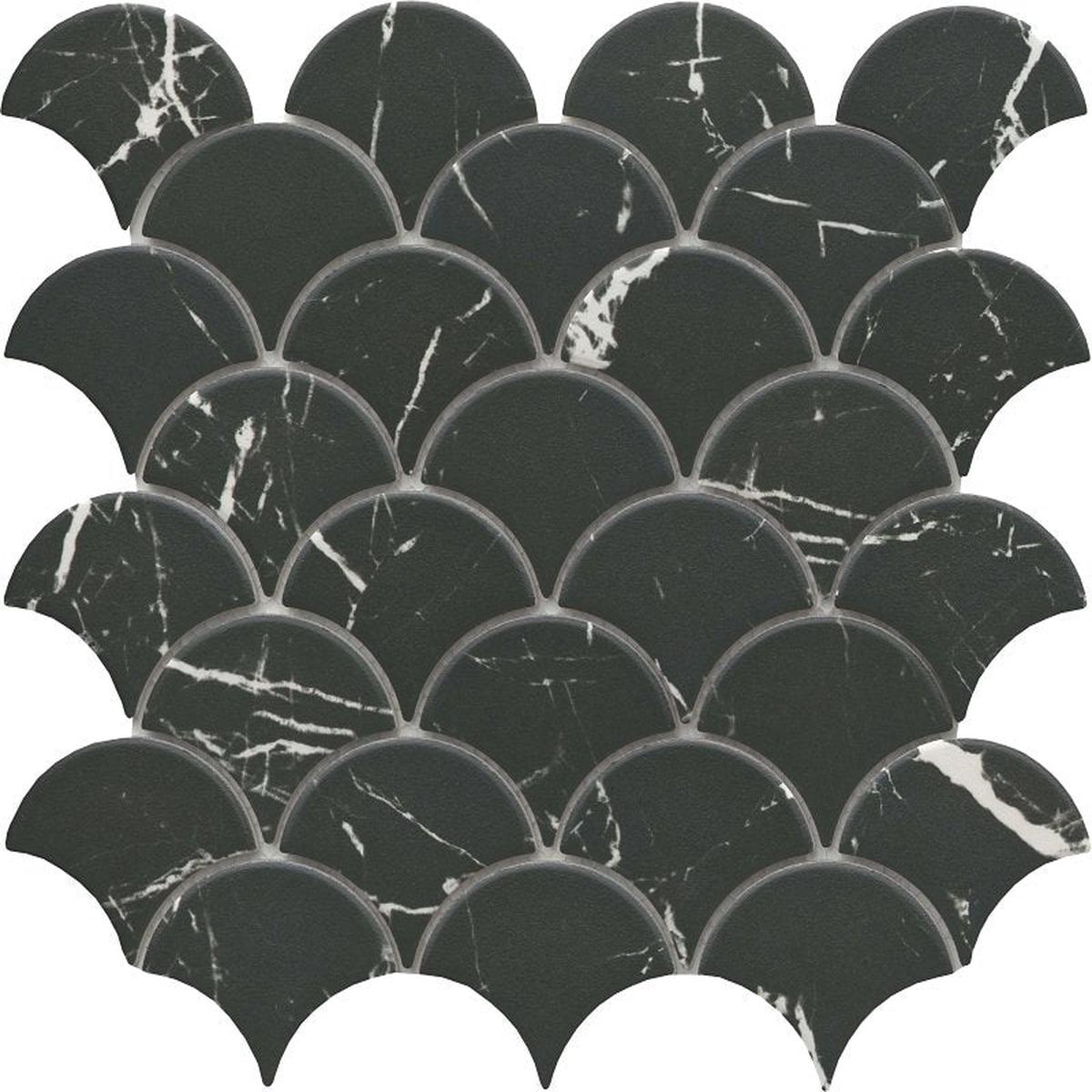 Emser Tile Elegan Series W95ELEGNE1112MSLM Porcelain Mosaic Tile, 12 in L Tile, 11 in W Tile, Pressed Edge, Nero
