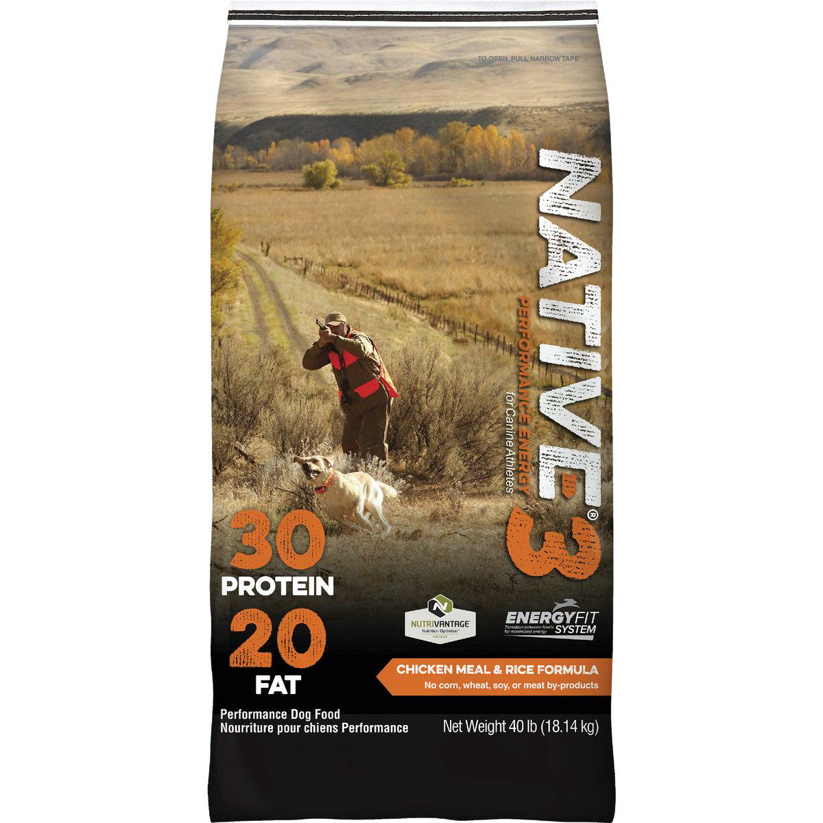 Kent Native Performance 40 Lb Dry Dog Food Energy Level 3