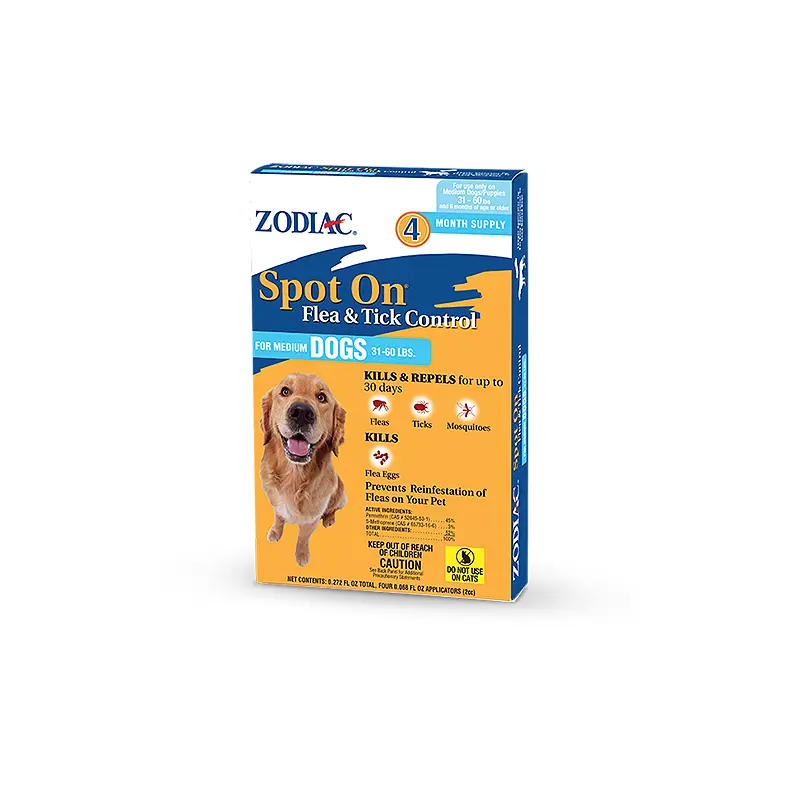 ZODIAC SPOT ON FLEA & TICK CONTROL FOR DOGS AND PUPPIES