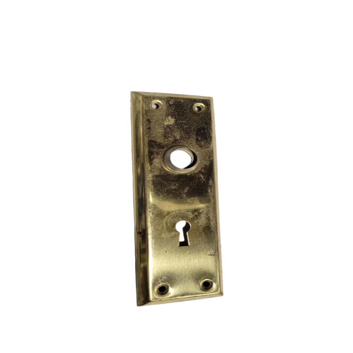 Polished Brass Door Plate with Keyhole