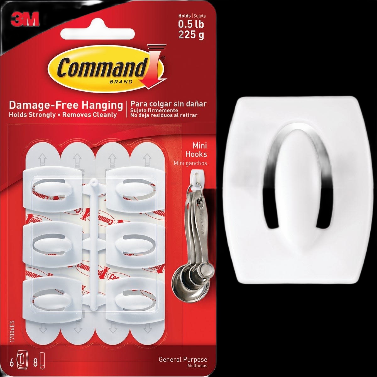 3M Command Mini Adhesive Hook 6-Pack