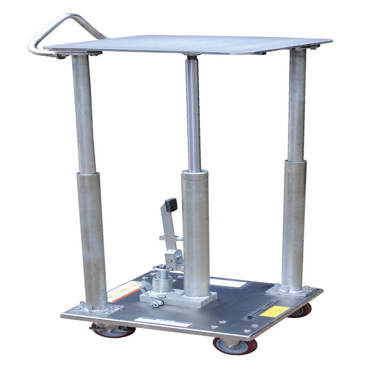 Vestil Heavy-Duty Hydraulic Post Table - Partial Stainless Steel - 18x18 In - 500 lb Capacity - HT-05-1818A-PSS