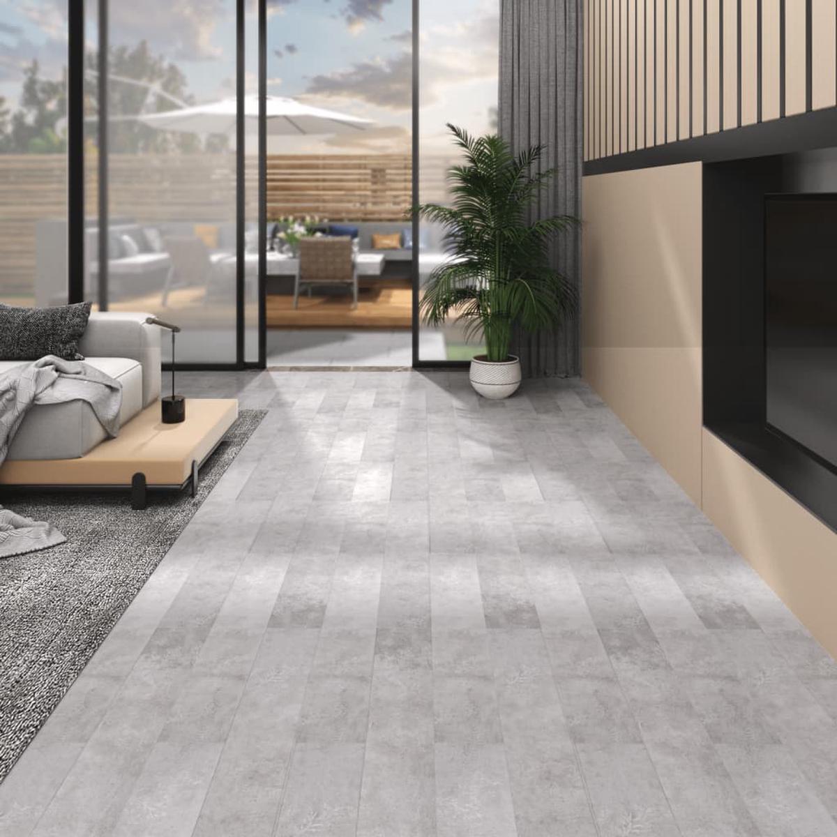Berkfield Non Self-adhesive PVC Flooring Planks 5.26 m__ 2 mm Earth Grey