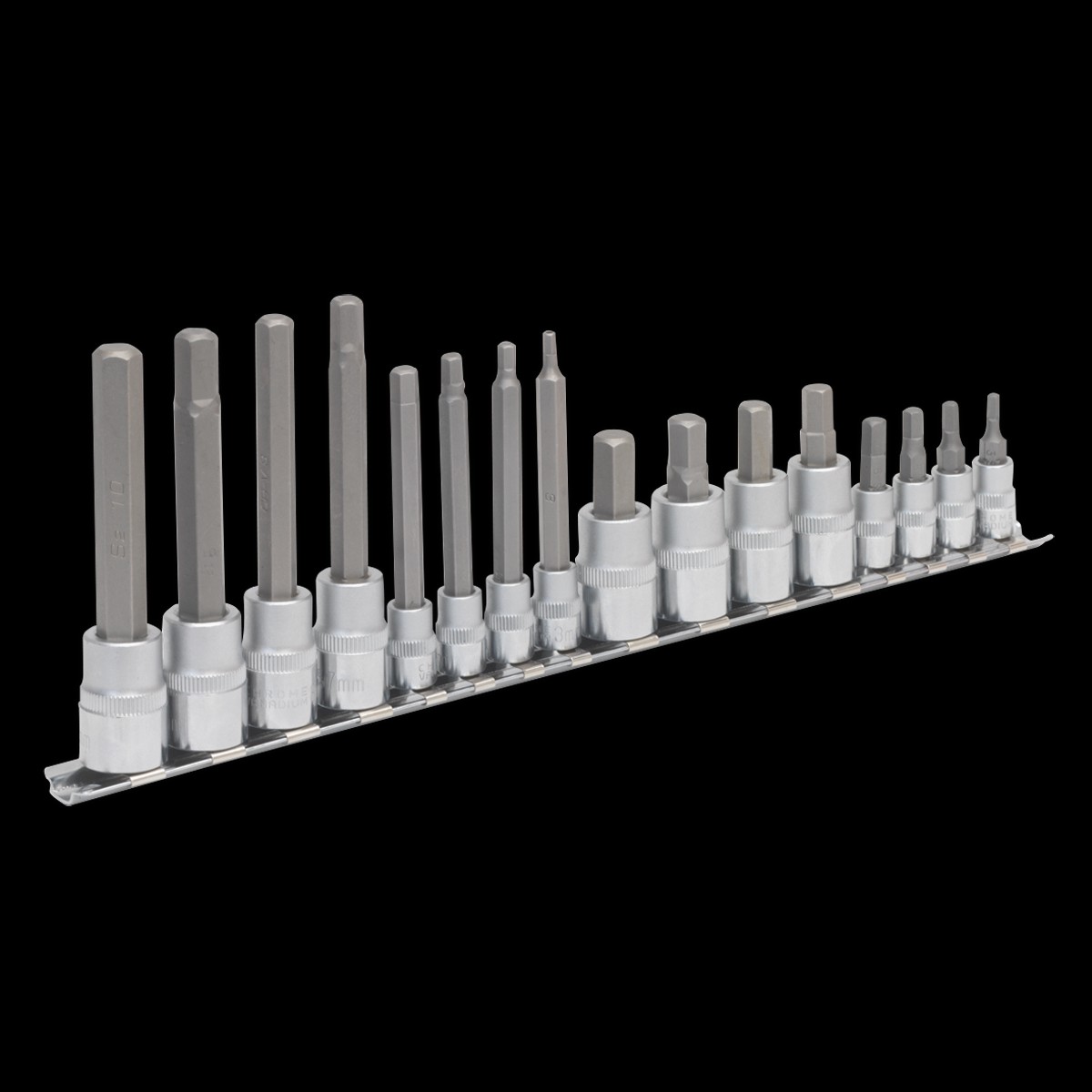 Sealey AK6219 16pc 1/4" & 3/8"Sq Drive Hex Socket Bit Set