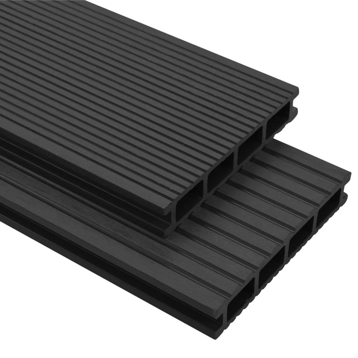 Berkfield WPC Decking Boards with Accessories 26 m__ 2.2 m Anthracite