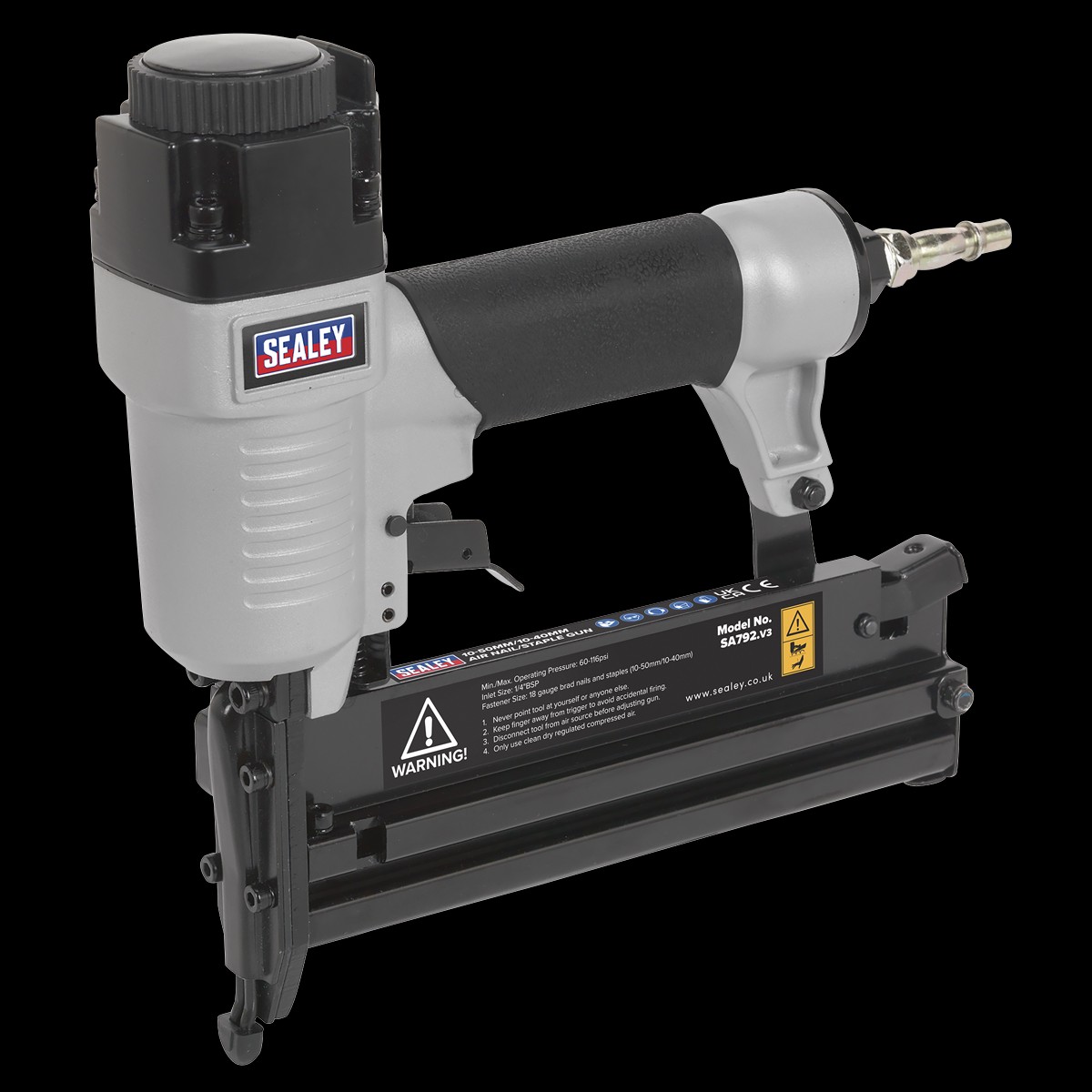 Sealey SA792 10-50mm/10-40mm Air Nail/Staple Gun