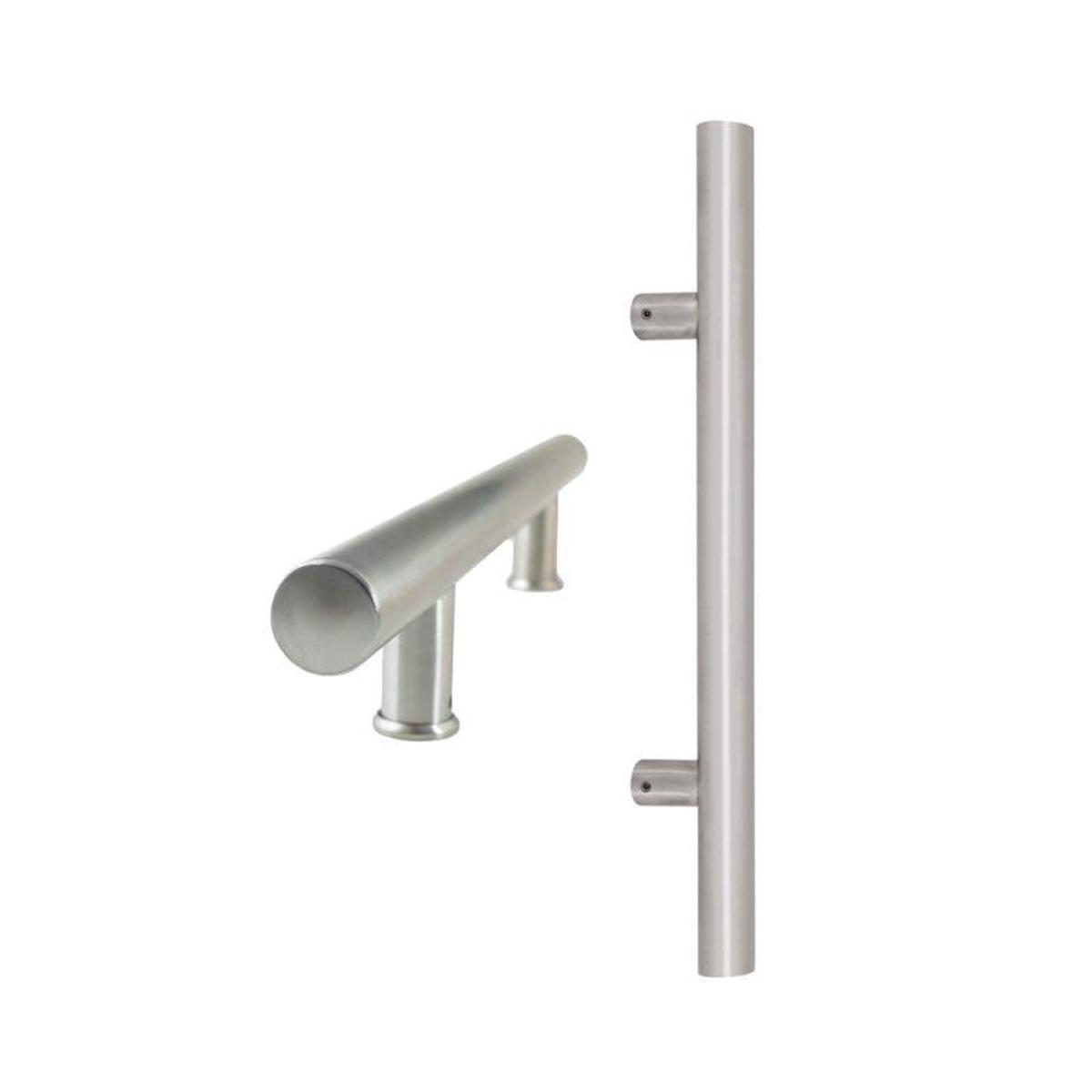 Round Profile Pull Handle By Zanda - Back to Back (Pair) | Stainless Steel | 450mm
