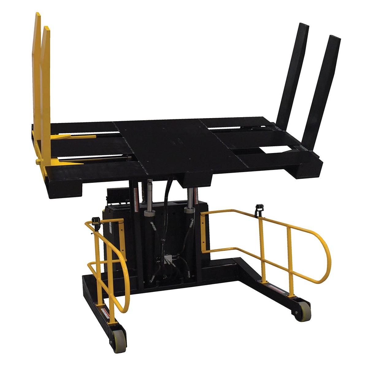 Vestil Portable Steel Pallet Inverter - 32-76 In. Fork Opening, 3000 lb Capacity, Yellow/Black - PI-P-SL-3000-3276