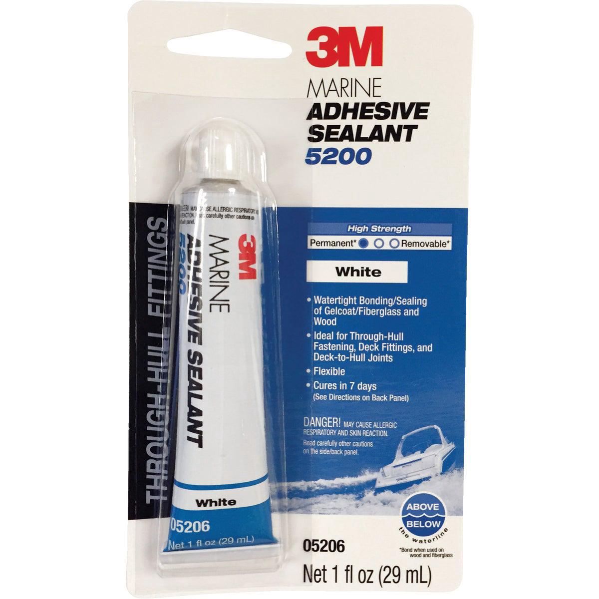 3M 1 Oz White Marine Adhesive Sealant 5200