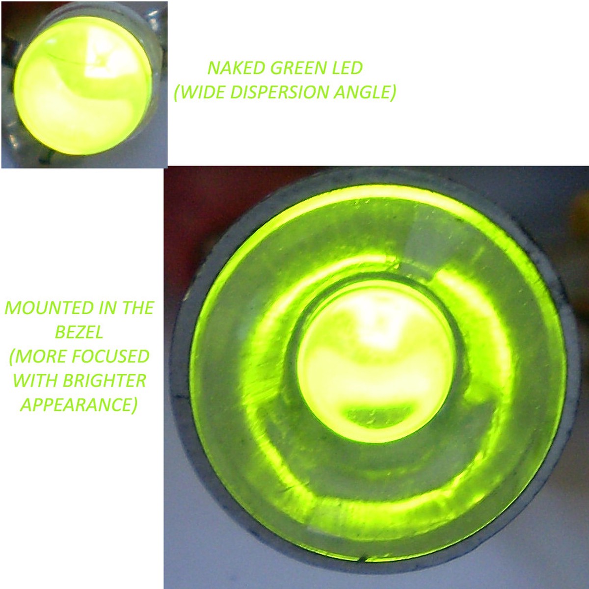 5mm LED Bezel Panel Mount Reflective (Hardware Only NO LED) New Old Stock