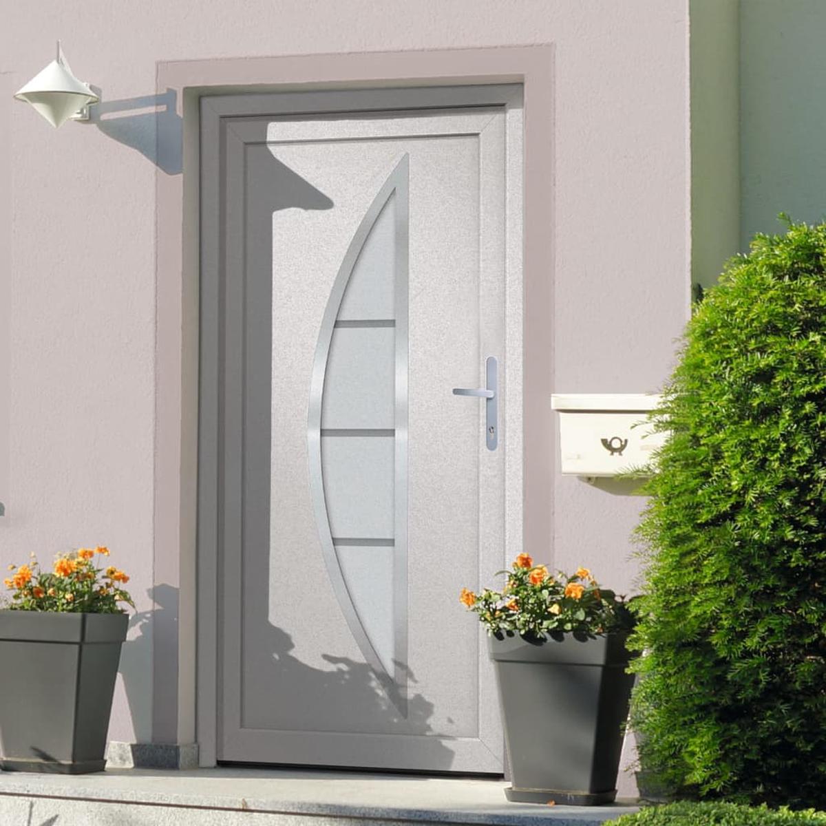Berkfield Front Door White 108x208 cm PVC
