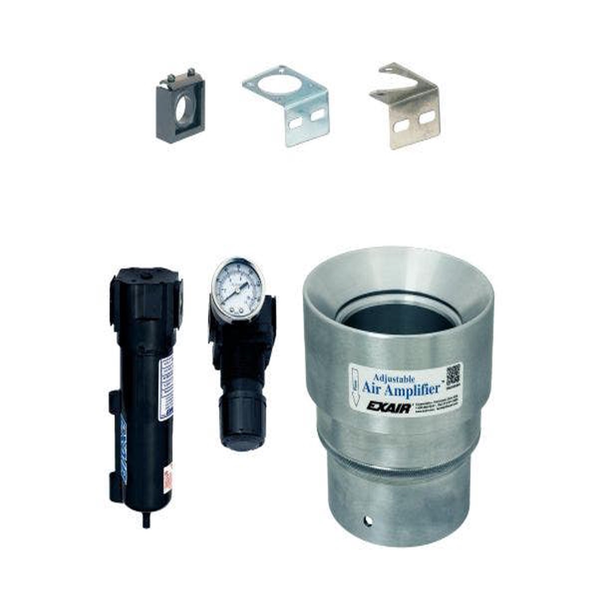 Exair 3" Stainless Steel Adjustable Air Amplifier Kit with Coanda Effect