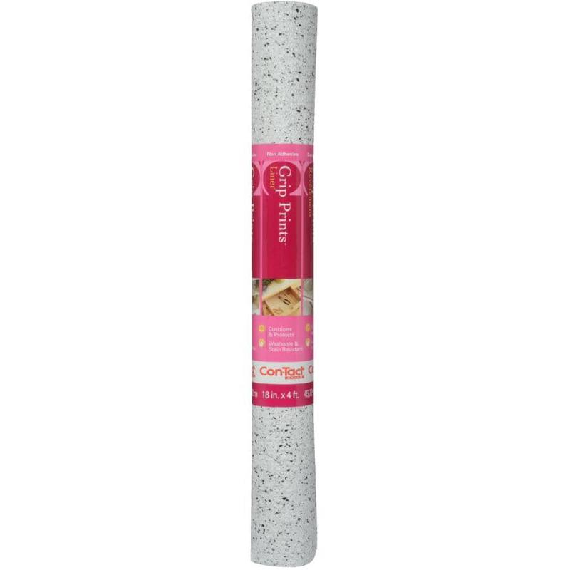 Grip Prints Granite Non-Adhesive Shelf Liner - Black & White, 18" x 4'