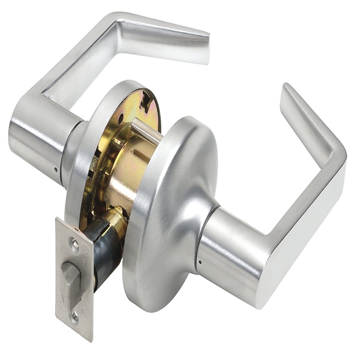 Tell Manufacturing CL100013 Passage Lever Satin Chrome Steel Reversible Hand 2 Grade