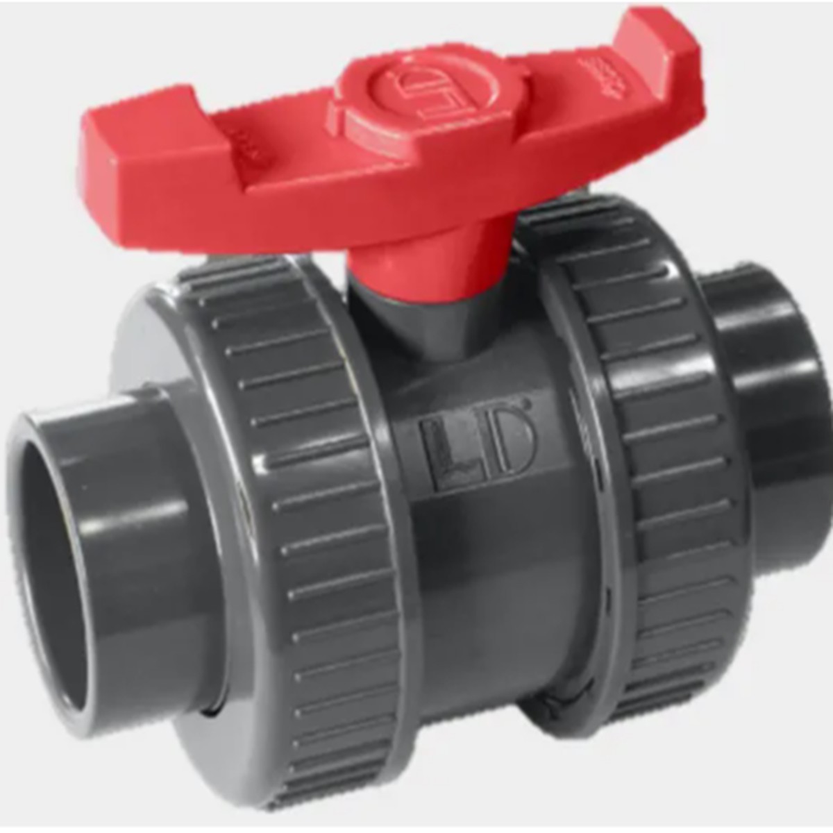 2-1/2" BSP (65mm) PVC Ball Valve Double Union - Norma Grey Threaded