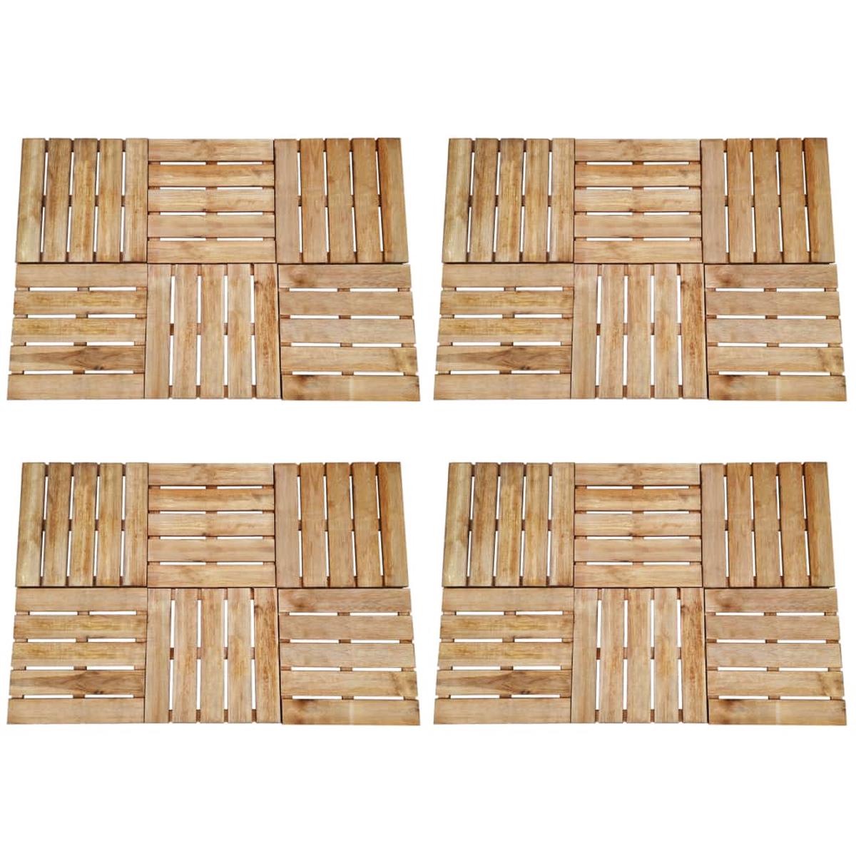 Berkfield 24 pcs Decking Tiles 50x50 cm Wood Brown