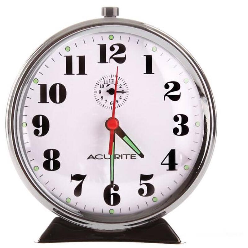 Quartz Keywound Loud Ring Metal Case Black Nickel Body Alarm Clock
