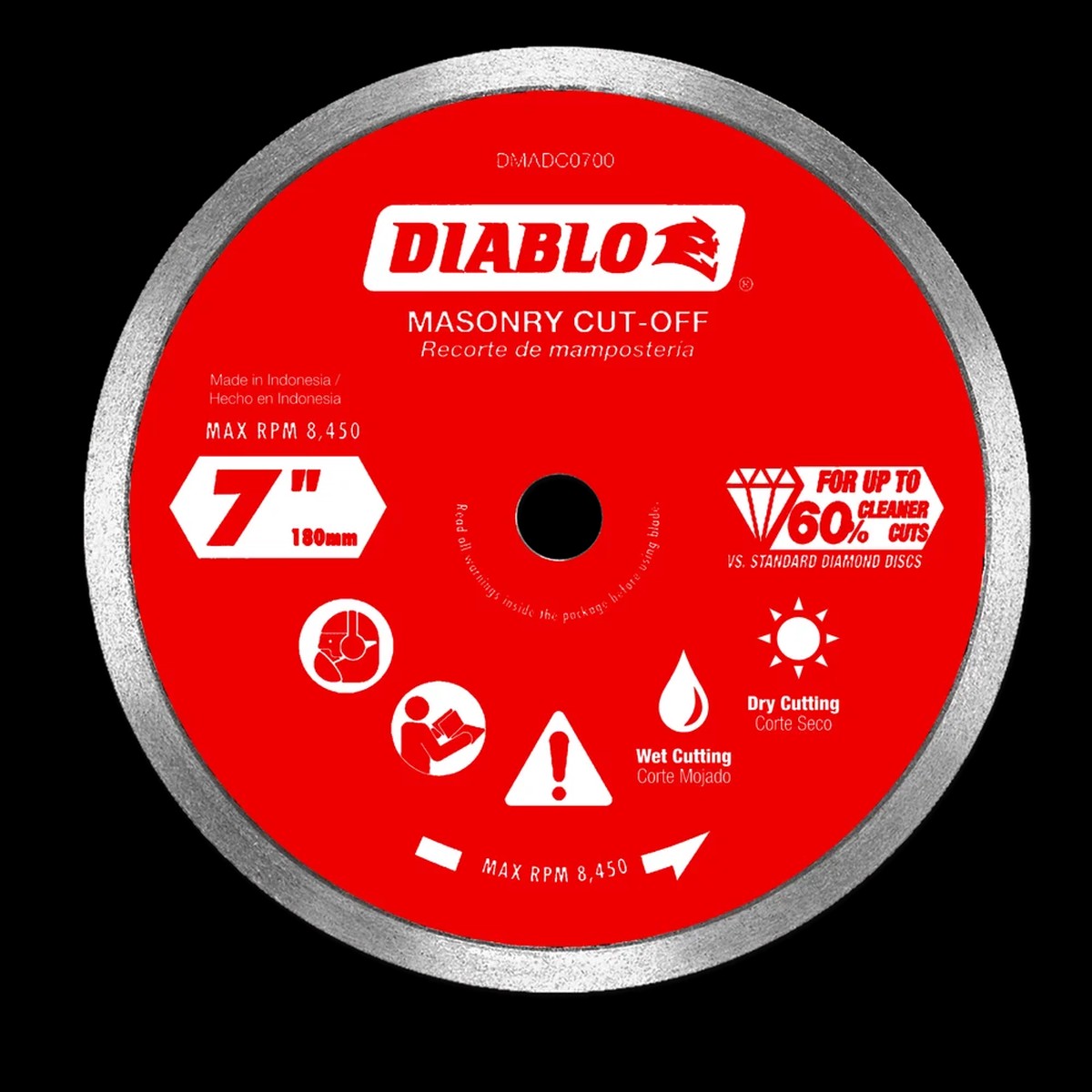 Diablo 7" Diamond Continuous Rim Masonry Cut-Off Disc