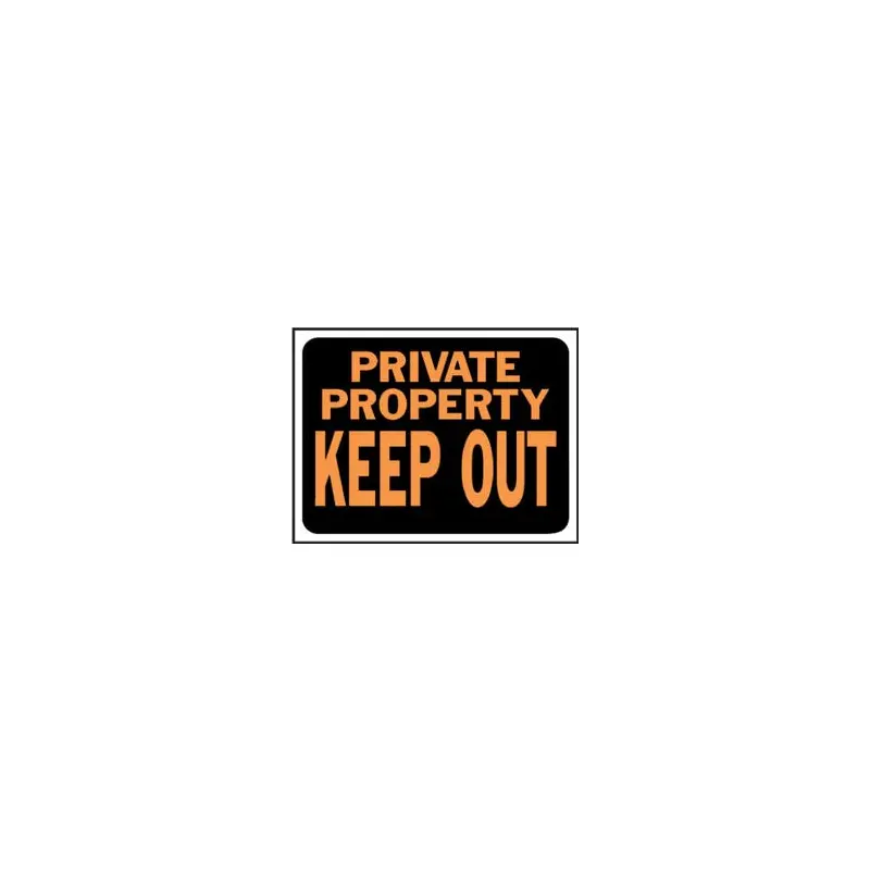 "Private Property/Keep Out" Sign, Plastic, 9 x 12-In.