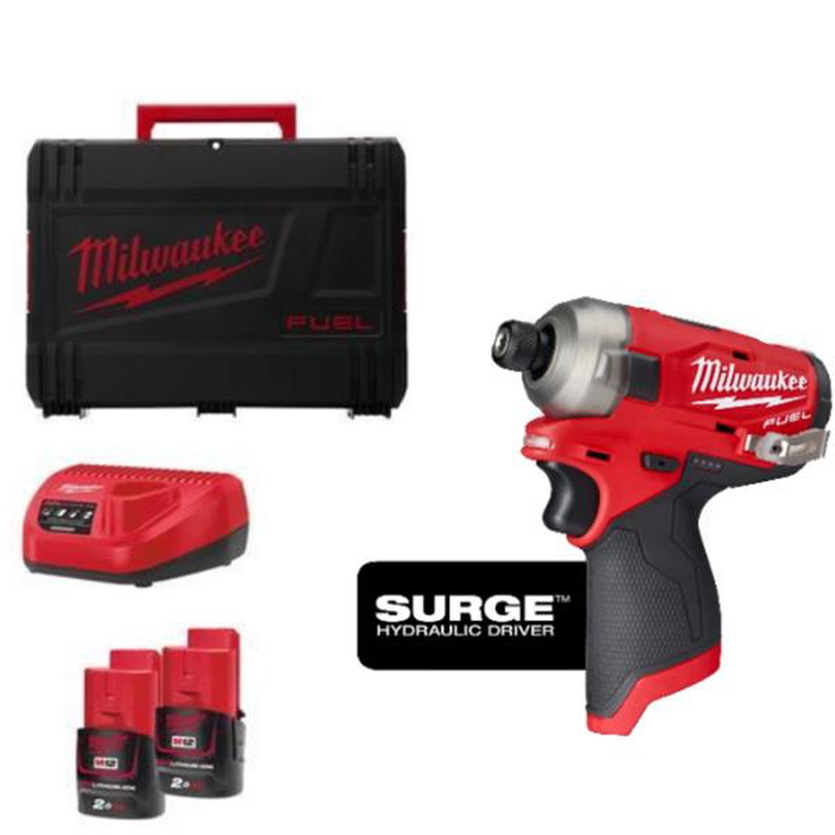 Milwaukee M12FQID-202X SURGE Hydraulic Impact Driver(x2 2Ah)